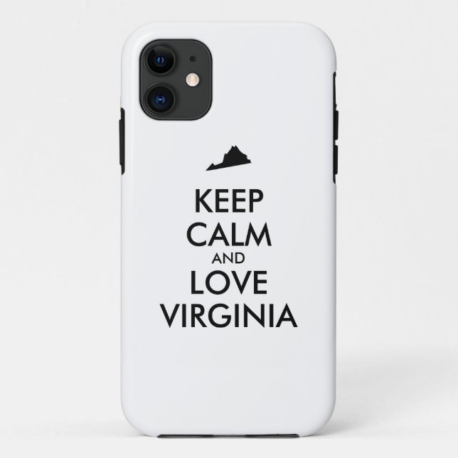 Customisable KEEP CALM and LOVE VIRGINIA Case-Mate iPhone Case (Back)