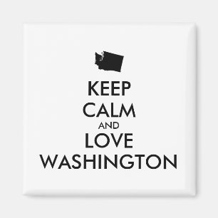 Customisable KEEP CALM and LOVE WASHINGTON Magnet
