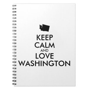 Customisable KEEP CALM and LOVE WASHINGTON Notebook