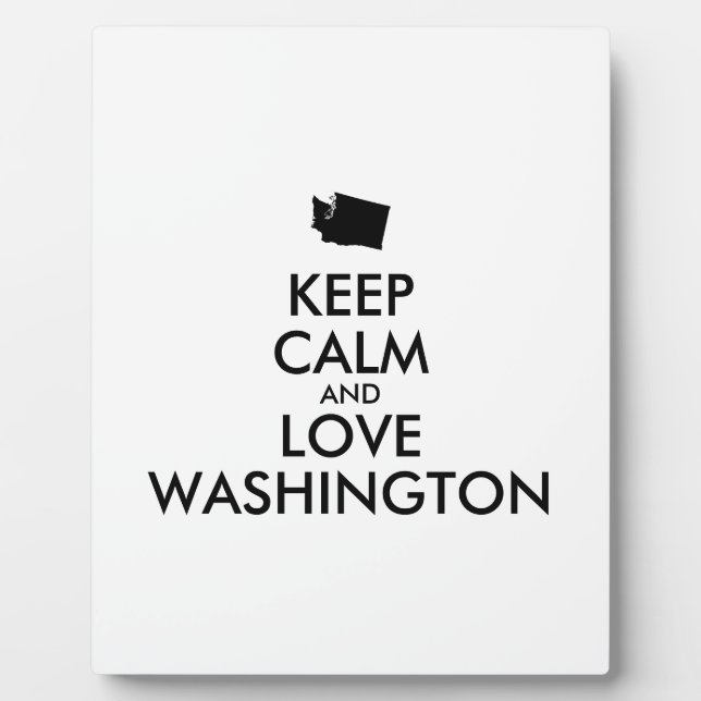 Customisable KEEP CALM and LOVE WASHINGTON Plaque (Front)