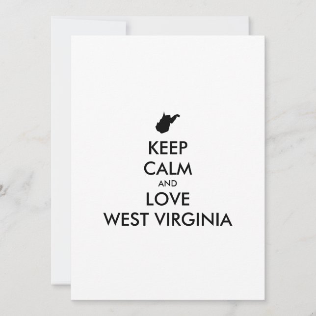 Customisable KEEP CALM and LOVE WEST VIRGINIA (Front)