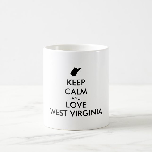 Customisable KEEP CALM and LOVE WEST VIRGINIA Coffee Mug (Center)