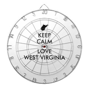 Customisable KEEP CALM and LOVE WEST VIRGINIA Dartboard