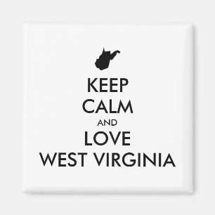 Customisable KEEP CALM and LOVE WEST VIRGINIA Magnet