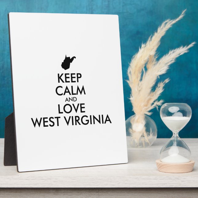 Customisable KEEP CALM and LOVE WEST VIRGINIA Plaque (Side)