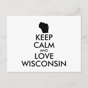 Customisable KEEP CALM and LOVE WISCONSIN Postcard