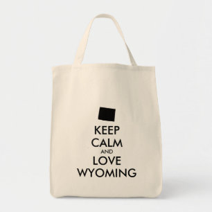 Customisable KEEP CALM and LOVE WYOMING Tote Bag