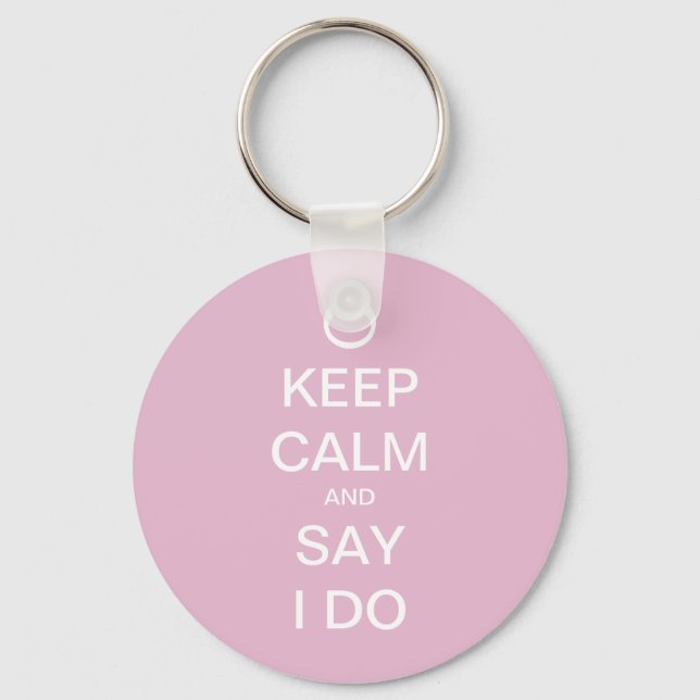 Customisable Keep Calm Bridal Design Key Ring (Front)