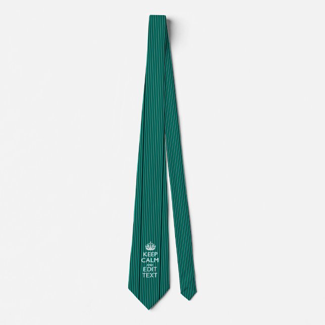 Customisable Keep Calm Your Text on Stripes Tie (Front)