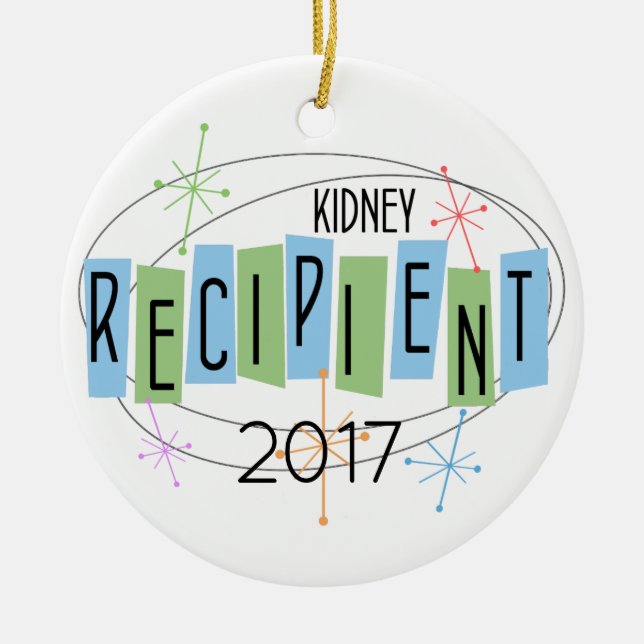 Customisable Kidney Recipient Ceramic Tree Decoration (Front)