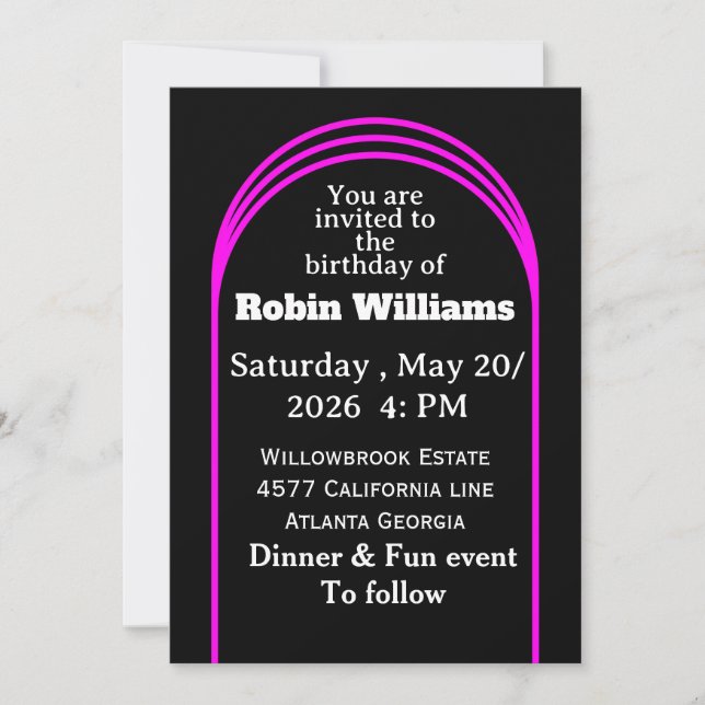 Customisable Kids Birthday Invitation | Editable  (Front)