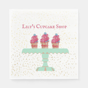 Customisable Kid's Cupcake Shop Napkin
