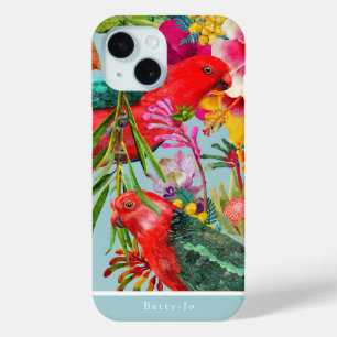 Customisable King Parrot Tropical Blooms iPhone 15 Case
