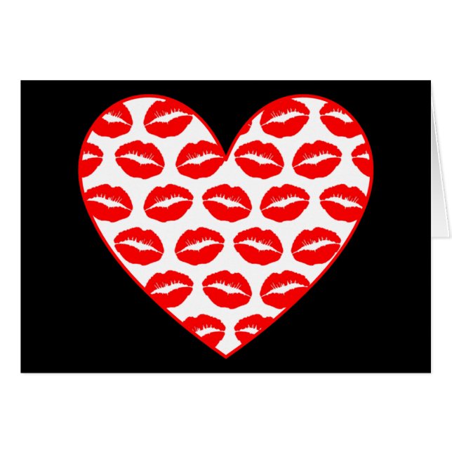Customisable Kissy Lips Heart (Front Horizontal)