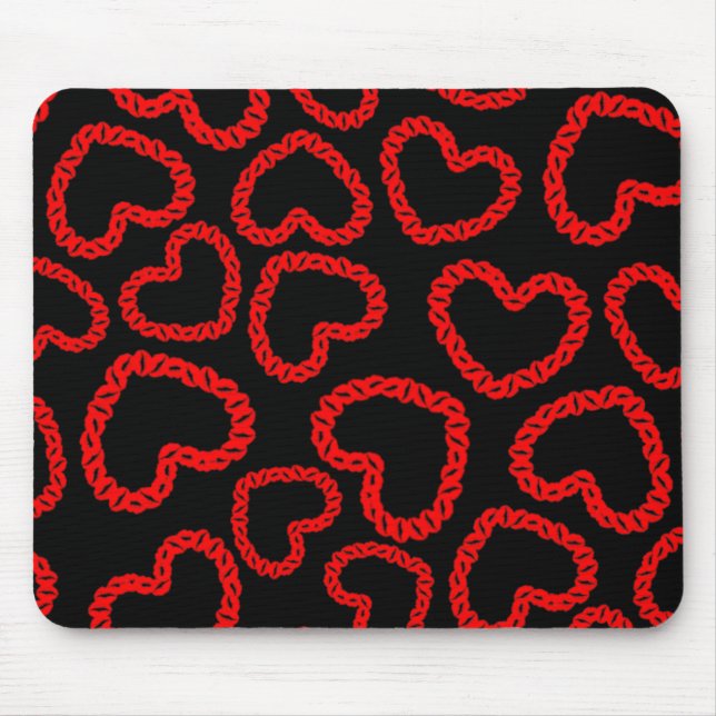 Customisable Kissy Lips Hearts Mouse Pad (Front)
