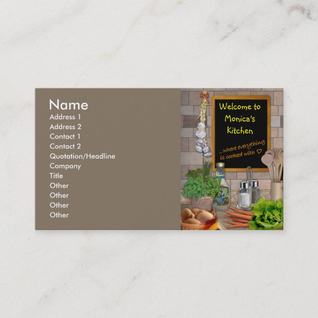 Customisable Kitchen Business Card (Front)