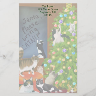 Customisable Kitty Cat Christmas Stationery