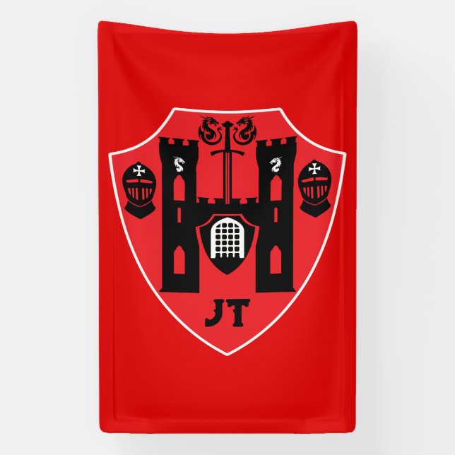 Customisable Knights Shield Banner (Vertical)
