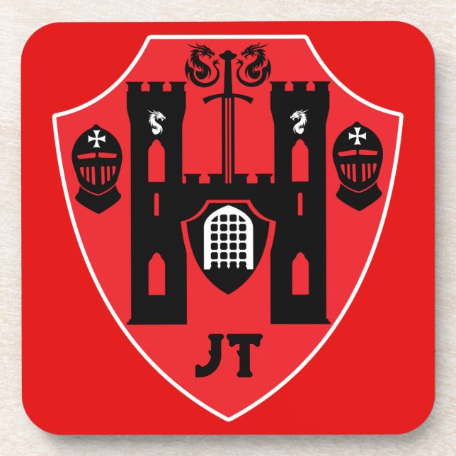 Customisable Knights Shield Coaster (Front)