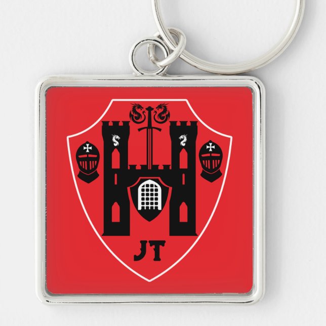 Customisable Knights Shield Key Ring (Front)