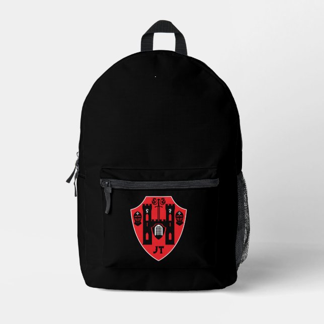 Customisable Knights Shield Printed Backpack (Front)
