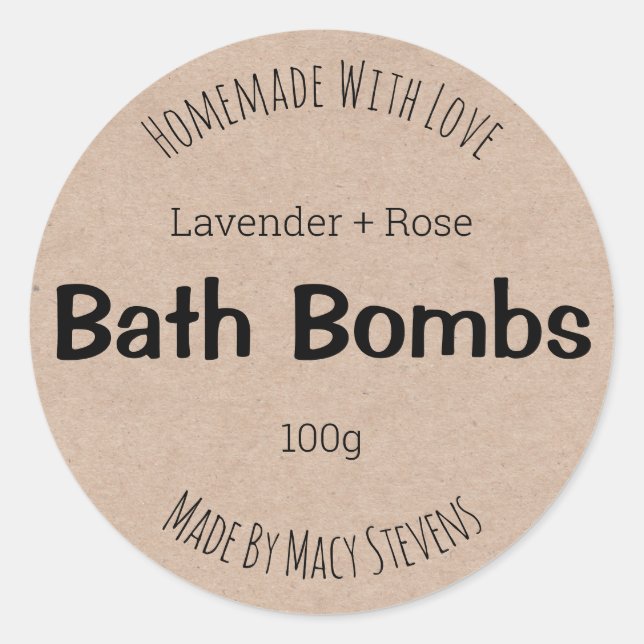 Customisable Label For Bath Bombs (Front)
