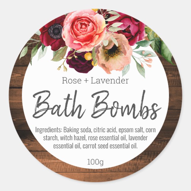 Customisable Label For Handmade Bath Bomb (Front)