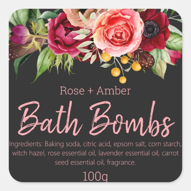 Customisable Label For Handmade Bath Bombs (Front)