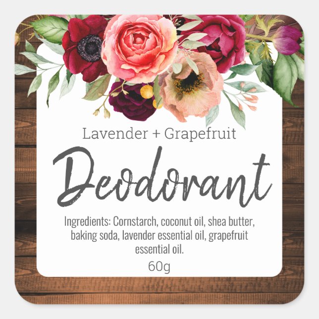 Customisable Label For Handmade Deodorant (Front)