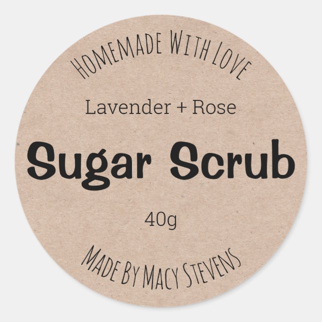 Customisable Label For Sugar Scrub (Front)