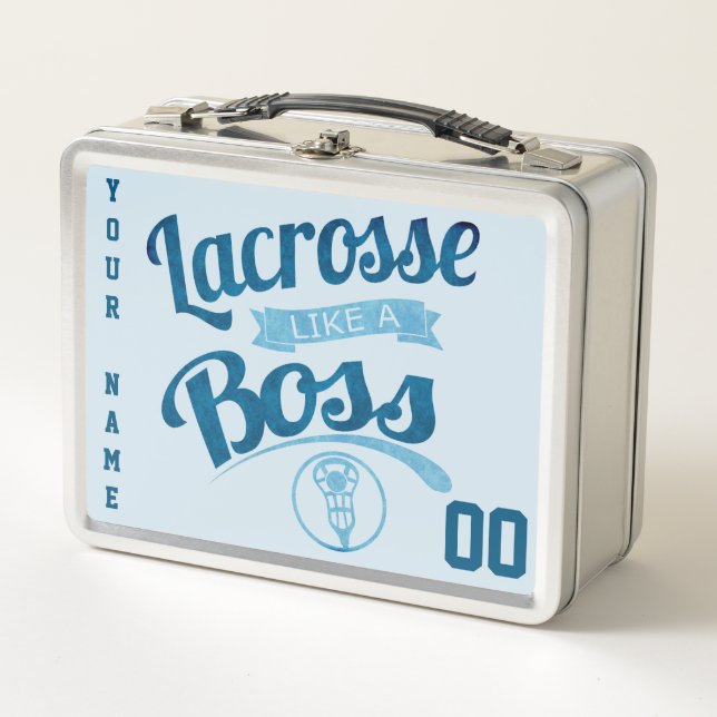Customisable Lacrosse Like A Boss Lunch Box (Front)
