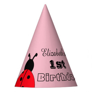Customisable Lady Bug Birthday Party Hat, Ladybug Hat