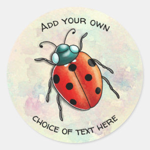 Customisable ladybird ladybug classic round sticker