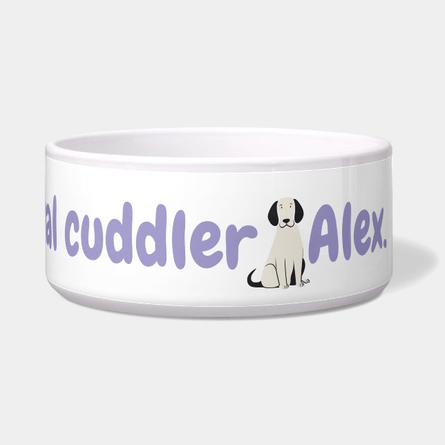  Customisable Large Ceramic Dog Bowl with Name (Right)