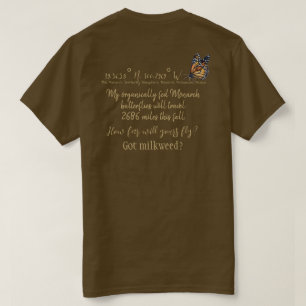 Customisable Latitude & Longitude Monarch buterfly T-Shirt