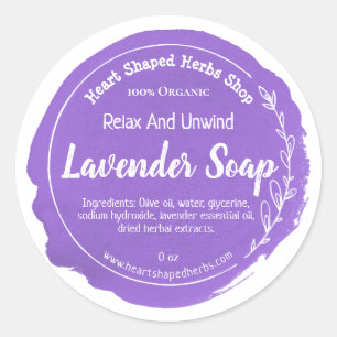 Customisable Lavender Soap Label Handmade Business