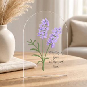 Customisable Lavender Sympathy Card Acrylic Invitations