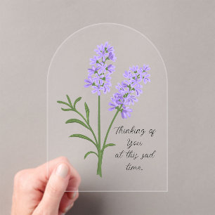 Customisable Lavender Sympathy Card Acrylic Invitations