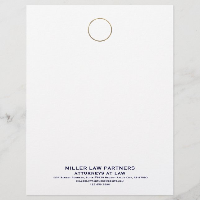 Customisable Law Firm Letterhead Elegant Gold Logo (Front)