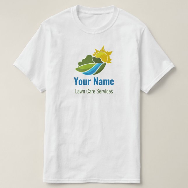 Customisable lawn care landscape T-Shirt (Design Front)
