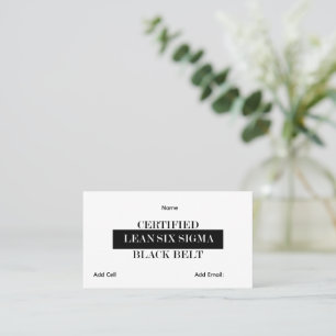 Customisable Lean Six Sigma Black Belt Business Card