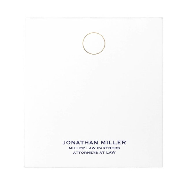 Customisable Legal Logo Name Title Notepad (Front)