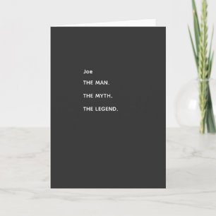 Customisable legend shirt card