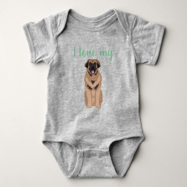 Customisable Leonberger  Baby Bodysuit (Front)