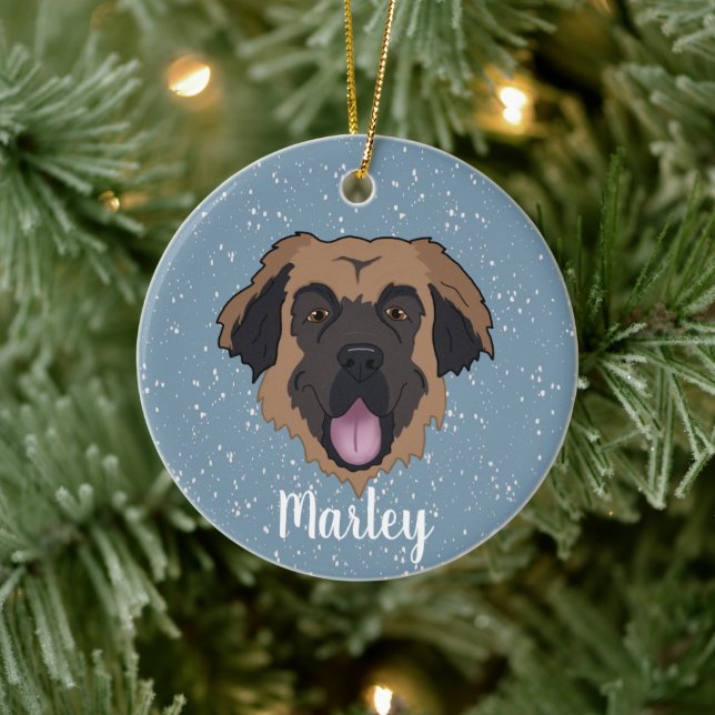 Customisable Leonberger Ceramic Tree Decoration (Tree)