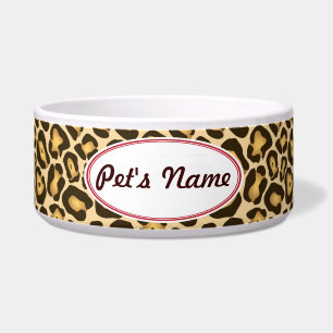 Customisable Leopard Print Dog Bowl