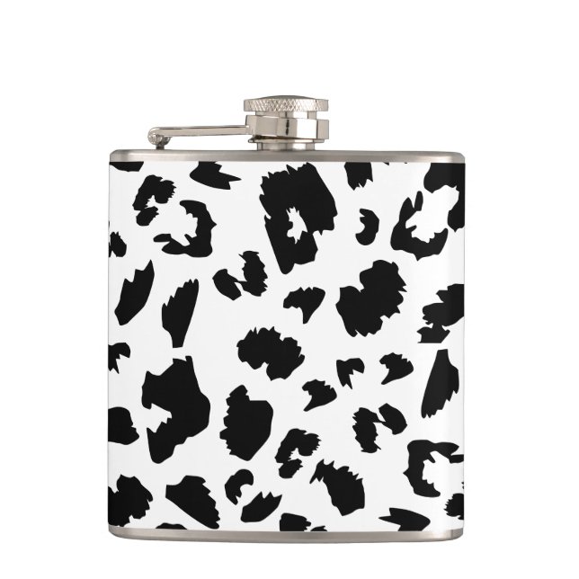 Customisable leopard print hip flask (Front)