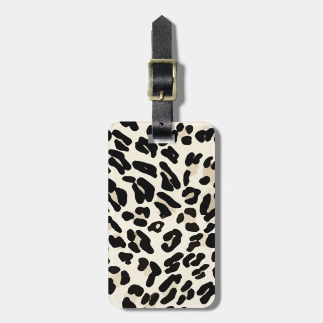 Customisable Leopard Print Luggage Tag (Front Vertical)