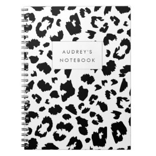 Customisable leopard print notebook