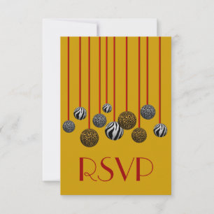 Customisable Leopard & Zebra Ornaments RSVP Card